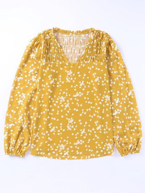 yellow-split-neck-fall-printed-crinkled-blouse