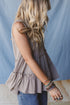Simply Taupe Tiered Frill Trim A-line Tank Top