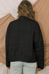 Black Winter Quilted Zip Up Pocketed Jacket