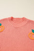 pumpkin embroidered sweater