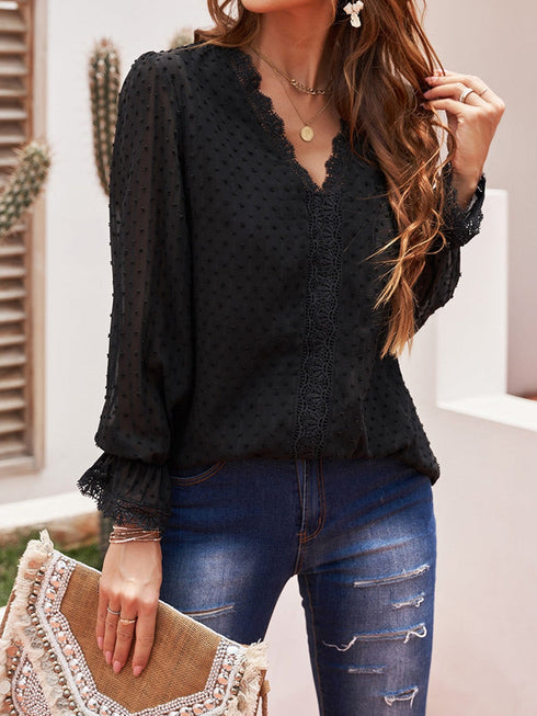 womens-blouses-commuter-long-sleeve-lace-splice-blouse