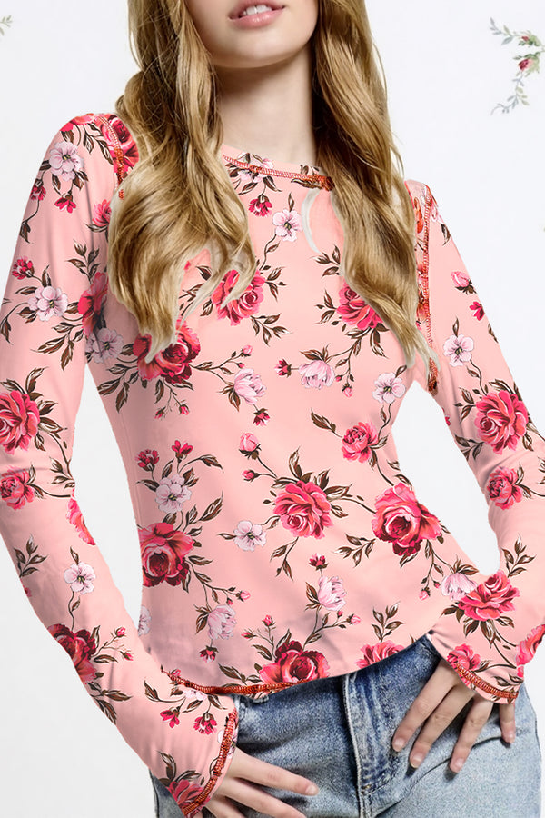 floral long sleeve top