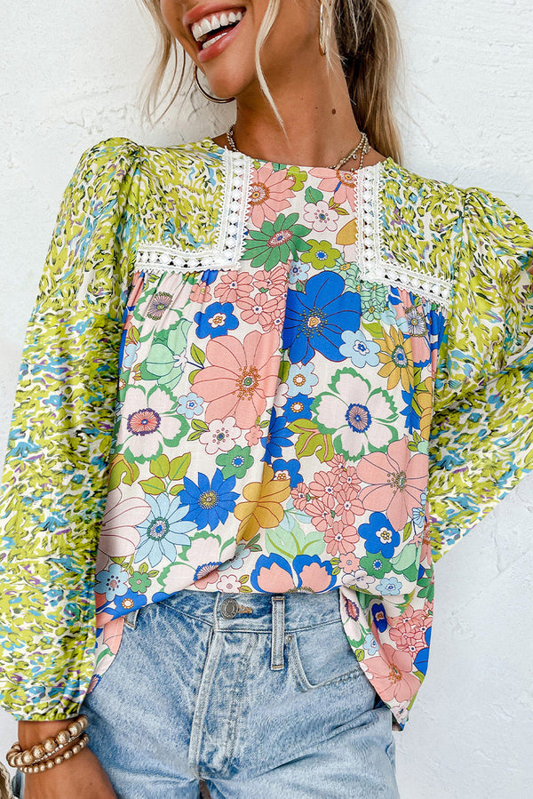 green-mixed-floral-print-long-sleeve-blouse
