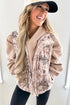 Brown Leafy Abstract Print Winter Puffer Vest