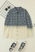 blackish-green-contrast-plaid-patchwork-chest-pocket-button-up-shacket