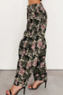 Green Camouglage Floral Print Boyfriend Casual Pants