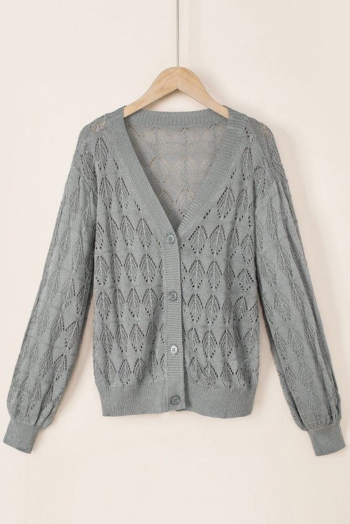 gray crochet cardigan