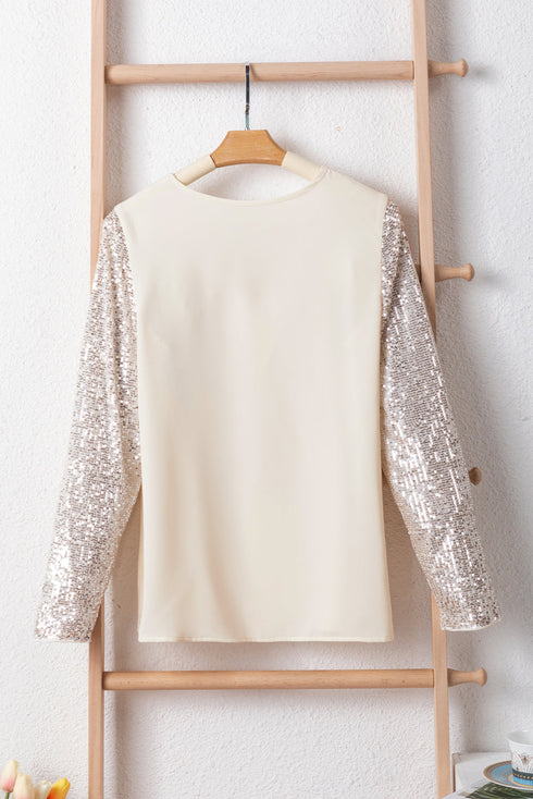 womens-t-shirts-v-neck-sequined-long-sleeve-t-shirt