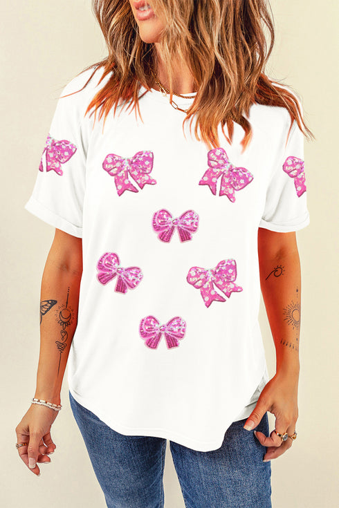 bow patched graphic tee