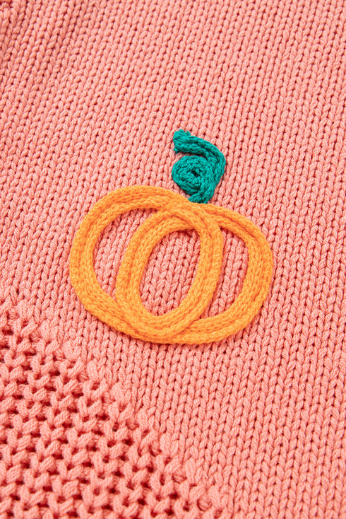 pumpkin embroidered sweater