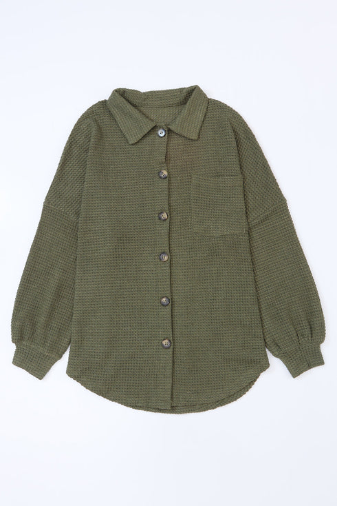 womens-jackets-solid-button-pocket-waffle-jacket