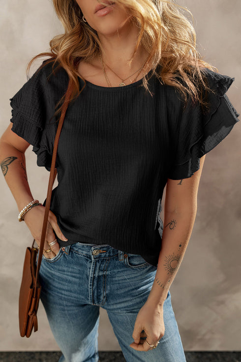 Ruffle Sleeve Blouse