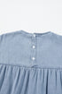 Beau Blue Denim Tiered A-line Dress with Ruffle Details