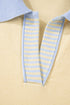 Sky Blue Stripe Contrasting Polo Collar Color Block Knit Drop Shoulder Sweater