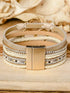 Beige Bohemian Heart Rhinestone Magnetic Buckle Bracelet