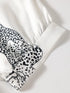 Beige Leopard Print Button-Up Half Sleeve Blouse