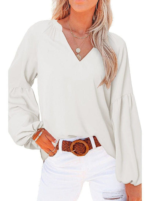 Bell Sleeve Crewneck Lace Floral Textured Babydoll Blouse