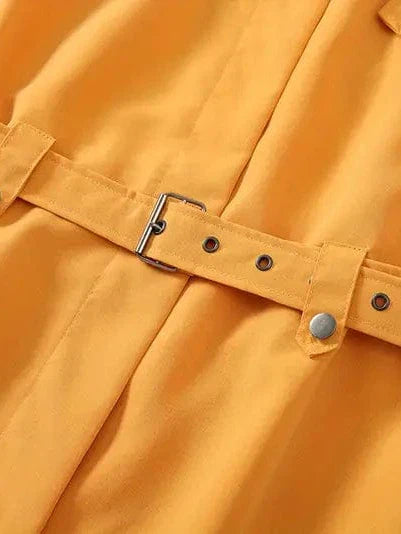 Belted Overall Jumpsuit with Flap Pockets for Women, Stylish Casual One-Piece Outfit for Spring & Summer