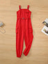 Belted Overall Jumpsuit with Flap Pockets for Women, Stylish Casual One-Piece Outfit for Spring & Summer