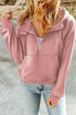 Bishop Halter Jewel Solid Color Long Sleeve Hoodie With Pocket