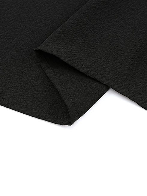 Black Frill Tiered Drawstring Waist Maxi Skirt