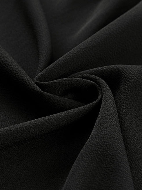 Black Frill Tiered Drawstring Waist Maxi Skirt