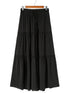 Black Frill Tiered Drawstring Waist Maxi Skirt
