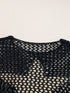 Black Star Crochet Knit Summer Top with Graphic Design