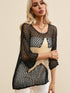 Black Star Crochet Knit Summer Top with Graphic Design