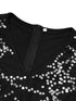 Black V-Neck Sequin Jumpsuit with Long Sleeves for Women