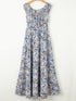 Blue Boho Paisley Print Off Shoulder Maxi Dress with Flared Silhouette