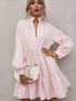 Blush Pink Ruffle Collar A-Line Mini Dress