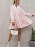 Blush Pink Ruffle Collar A-Line Mini Dress