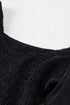 Bohemian Black Ruffled Mini Dress with Smocked Details