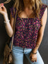 Bohemian Rose Frilled Floral Tank Top