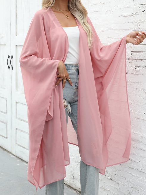 Boho Aztec Print Bat Sleeve Plus Size Cardigan