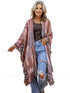 Boho Aztec Print Bat Sleeve Plus Size Cardigan