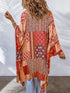 Boho Aztec Print Bat Sleeve Plus Size Cardigan