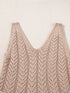 Boho-Chic Pale Khaki Crochet Knit V Neck Sweater Vest