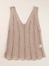 Boho-Chic Pale Khaki Crochet Knit V Neck Sweater Vest