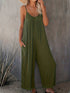 Boho Spaghetti Ruched Sleeveless Wide-Leg Jumpsuit