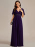 Bridesmaid Gown with V Neck Lace Applique