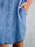 Button Short Sleeve Denim Shirt Dress