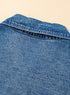 Button Short Sleeve Denim Shirt Dress