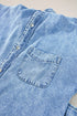 Button Short Sleeve Denim Shirt Dress