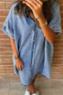 Button Short Sleeve Denim Shirt Dress
