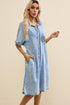 Button Short Sleeve Denim Shirt Dress