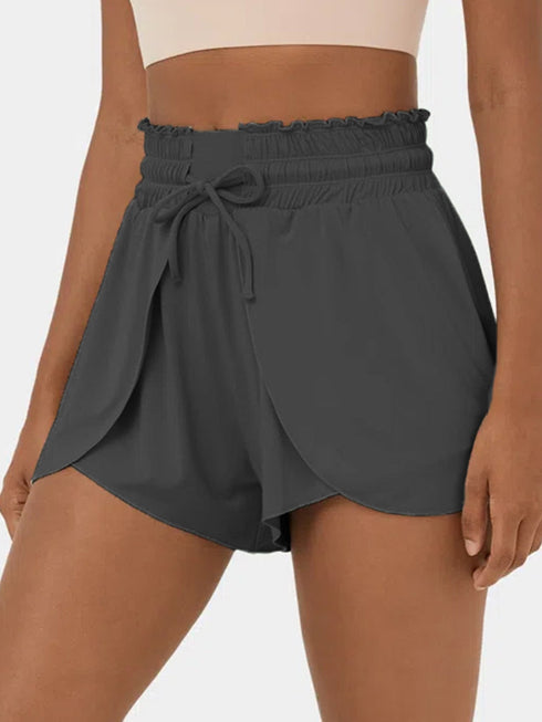 dark-grey-frilly-high-waist-petal-wrap-swim-shorts