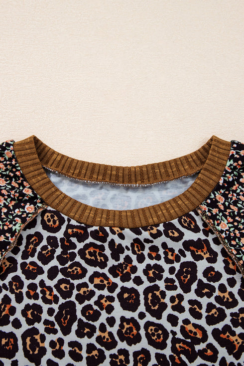 leopard patchwork top