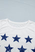 White Vintage Stars and Stripes Printed Casual Tank Top